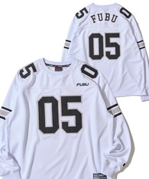 FUBU | 【FUBU/フブ】ブランドロゴ ナンバーワッペン Vネック ゲームシャツ(スウェット)