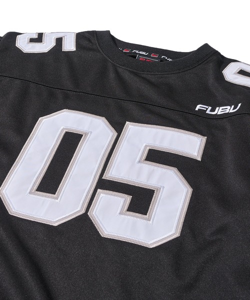 FUBU( フブ)の「【FUBU/フブ】ブランドロゴ ナンバーワッペン Vネック ゲームシャツ(スウェット・メンズ・ブラック/ホワイト/グリーン・MEDIUM/LARGE/X-LARGE)」の6枚目の写真