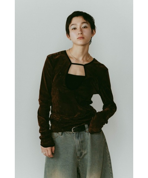 2way sheer velours tops（その他トップス）｜Knuth Marf