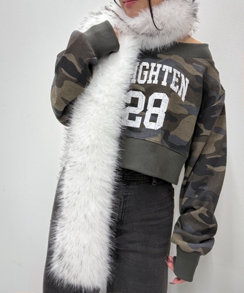 WEGO(ウィゴー)の「WEGO/ボリュームファータッチマフラー(マフラー・レディース・グレー/ブラウン/ホワイト/ホワイト系その他・FREE)」の14枚目の写真