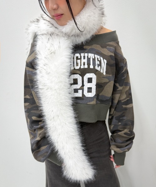 WEGO(ウィゴー)の「WEGO/ボリュームファータッチマフラー(マフラー・レディース・グレー/ブラウン/ホワイト/ホワイト系その他・FREE)」の15枚目の写真