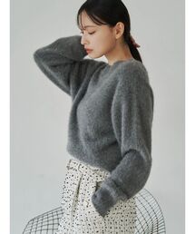 PREMIUM FOX×CASHMERE Vネックプルオーバー