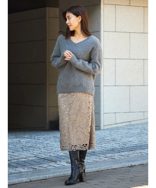 セール】PREMIUM FOX×CASHMERE Vネックプルオーバー（ニット/セーター