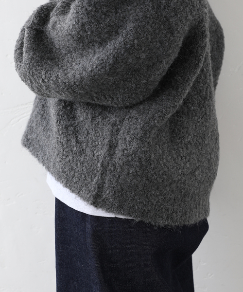 ジャーナルスタンダードluxe ブークレーVネックカーデ グレー 【新品】 journal standard luxe｜ブークレー Vネックカーディガン | Rakuten