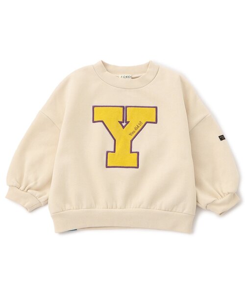 F.O.KIDS(エフオーキッズ)の「【ジュニア対応】アップリケトレーナー(スウェット・キッズ・マスタード/キナリ/チャコール/ターコイズブルー・140/130/120/110/100/90/80)」の2枚目の写真