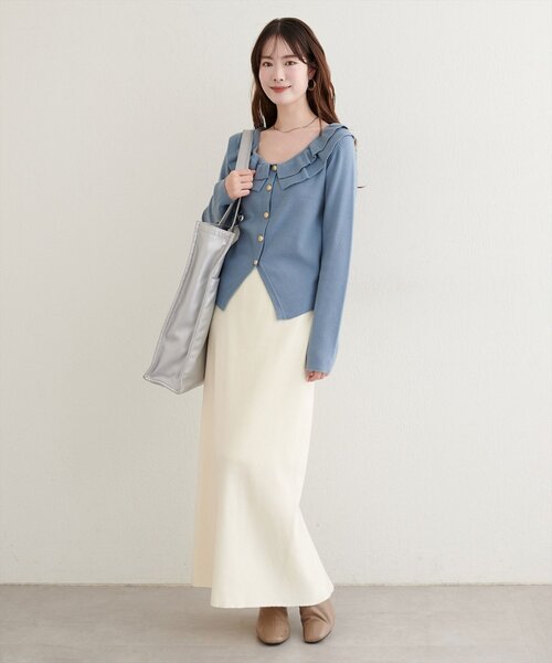 natural couture（ナチュラルクチュール）の「〈osono〉合皮参戦バッグ（トートバッグ・レディース・サックスブルー/ブラック/シルバー/ブラウン・FREE）」の6枚目の写真