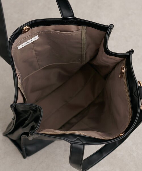 natural couture（ナチュラルクチュール）の「〈osono〉合皮参戦バッグ（トートバッグ・レディース・サックスブルー/ブラック/シルバー/ブラウン・FREE）」の10枚目の写真