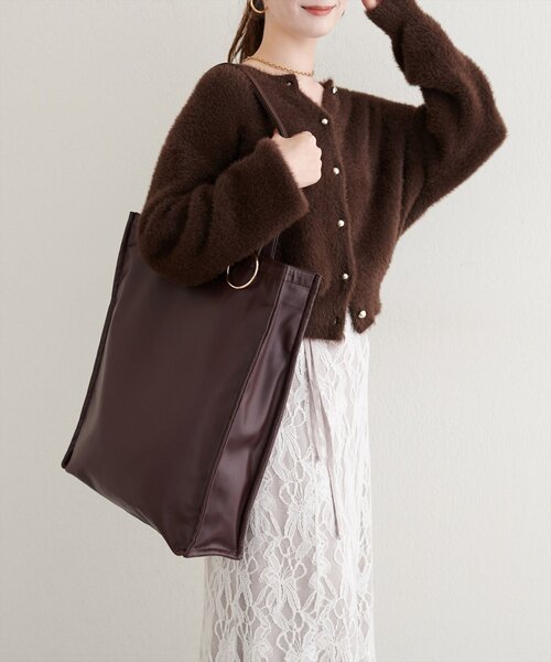 natural couture（ナチュラルクチュール）の「〈osono〉合皮参戦バッグ（トートバッグ・レディース・サックスブルー/ブラック/シルバー/ブラウン・FREE）」の20枚目の写真