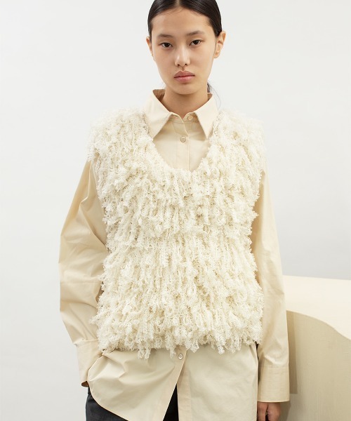 新品　leinwande Sheep Knitted Vest フリンジベスト Sheep Knitted Vest（ベスト）｜leinwande（ラインヴァンド）の