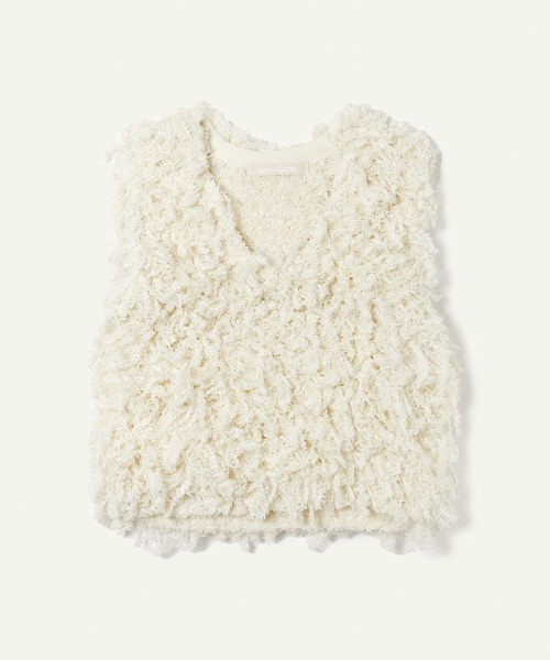 leinwande(ラインヴァンド)の「【leinwande】Sheep Knitted Vest(ベスト・レディース・グレー/ホワイト・ONE SIZE)」の3枚目の写真