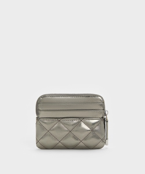 CHARLES & KEITH（チャールズ & キース）の「Alva アルヴァ キルティング トップジップ カードホルダー（カードケース・レディース・ブルーグラス/ブラック/シルバー系その他・XXS）」の6枚目の写真