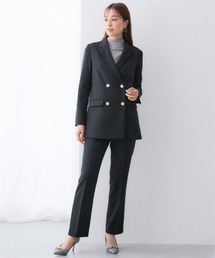 7days Life Styling（セブンデイズライフスタイリング）の「【レディーススーツ】ダブルブレストジャケット3点セットスーツ（ジャケット＋ベスト＋ストレートパンツ）（ストレッチウール調シリーズ）＜大きいサイズ有＞（スーツセット）」