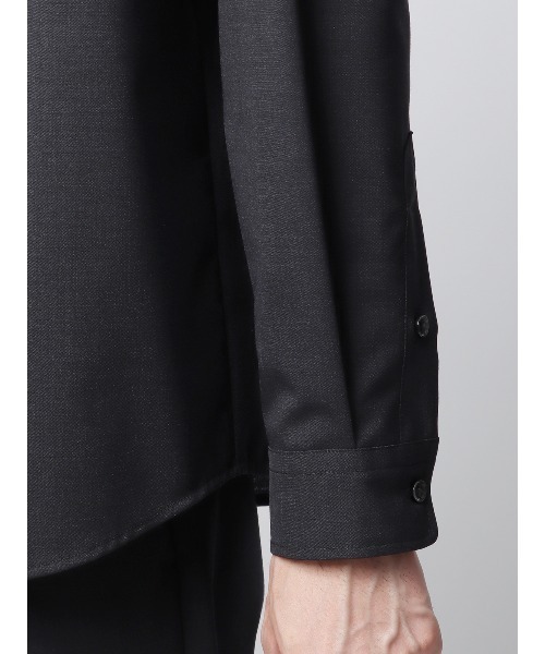 SUIT SQUARE(スーツスクエア)の「バンドカラーシャツ 長袖 ストレッチ ウールポリエステル トロピカル 無地(シャツ/ブラウス・メンズ・チャコールグレー/ブラウン・LL/L/M/S)」の17枚目の写真