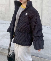 AS KNOW AS plus | ♪ワンポイントロゴ刺繍　スタンドカラー ドロスト付きコーデュロイ中綿ブルゾン(ブルゾン)