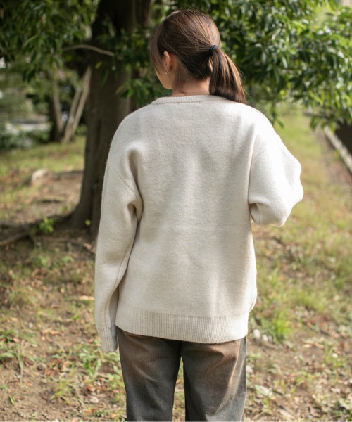 GORGE(ゴージ)の「《立体ニット帽×ブルドッグ》レディース ジャカード ニットプルオーバー キャラクター 秋冬(ニット/セーター・レディース・ボルドー/ネイビー/グレー/アイボリー・F)」の7枚目の写真