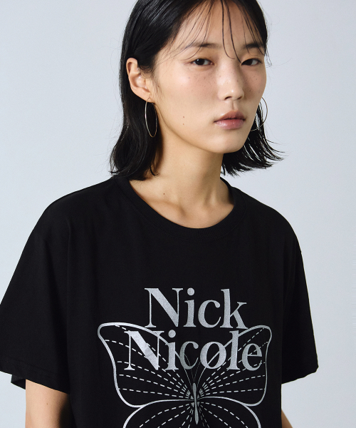 NICK&NICOLE(ニックアンドニコール)の「BIG BUTTERFLY SLEEVE TOP_BLACK SILVER(Tシャツ/カットソー・レディース・その他・FREE)」の3枚目の写真