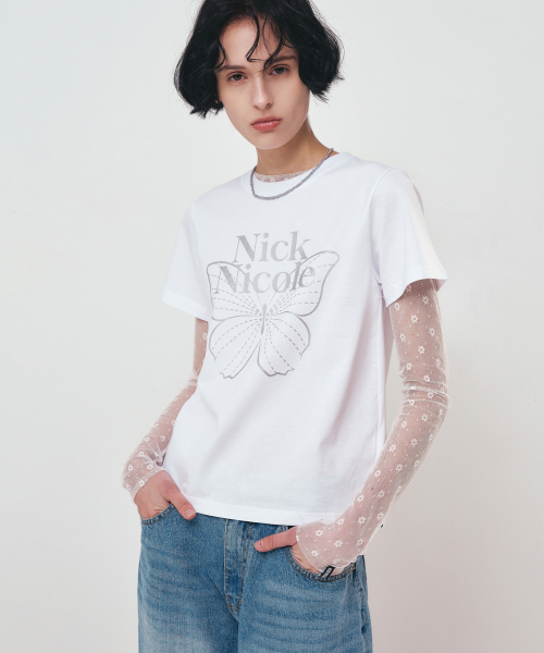 NICK&NICOLE（ニックアンドニコール）の「MASH FLOWER PATTERN TOP_IVORY（Tシャツ/カットソー・レディース・その他・LARGE/MEDIUM）」の7枚目の写真