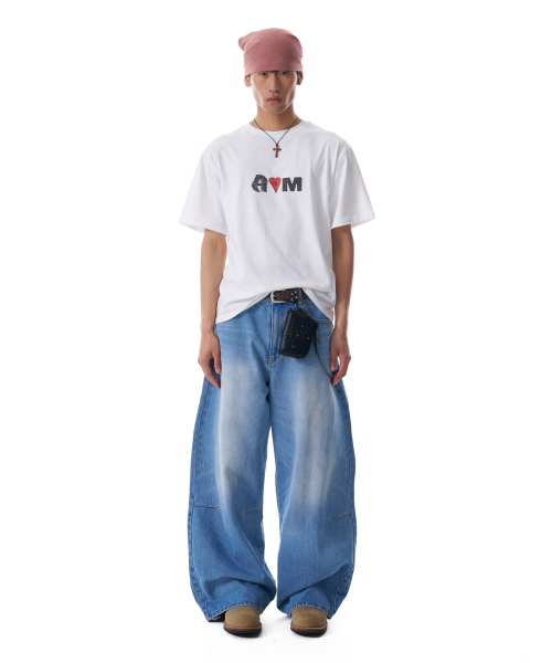 AAKAM（アーカム）の「Embossing Logo Denim Pants (Blue)（デニムパンツ・レディース・その他・2/1）」の9枚目の写真