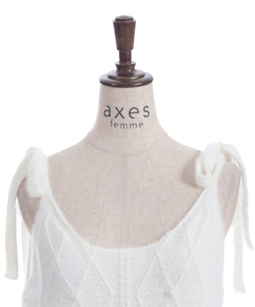 axes femme(アクシーズファム)の「肩リボンシャギービスチェ(ニット/セーター・レディース・グレー/ホワイト/ピンク・FREE)」の11枚目の写真