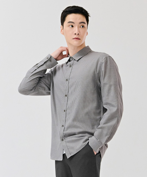 CHASECULT(チェイスカルト)の「男性ベーシックチェックシャツ-ベージュ(シャツ/ブラウス・メンズ・Beige・100/95/105)」の2枚目の写真