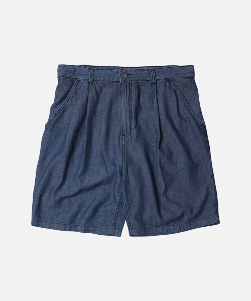 FRIZMWORKS(フリズムワークス)の「LINEN DENIM ONE TUCK BERMUDA PANTS _ BLUE(その他パンツ・レディース・その他・X-LARGE/MEDIUM/LARGE)」の2枚目の写真