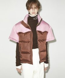 NOHANT（ノアン）の「COLOR BLOCK SHORT SLEEVE PADDING PINK（ダウンジャケット/コート）」