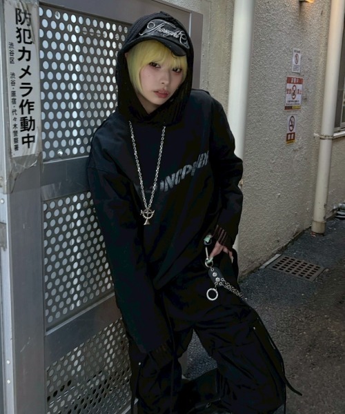 Never mind the XU（ネバーマインドザエックスユー）の「【Never mind the XU】washed long sleeve / 【ネバーマインド ザ エックスユー】ウォッシュドロゴ長袖Tシャツ（Tシャツ/カットソー・メンズ・ホワイト/ブラック・L/XL）」の12枚目の写真