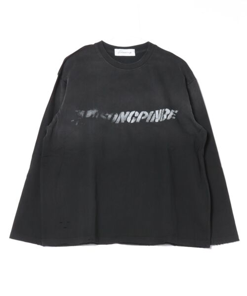Never mind the XU（ネバーマインドザエックスユー）の「【Never mind the XU】washed long sleeve / 【ネバーマインド ザ エックスユー】ウォッシュドロゴ長袖Tシャツ（Tシャツ/カットソー・メンズ・ホワイト/ブラック・L/XL）」の19枚目の写真