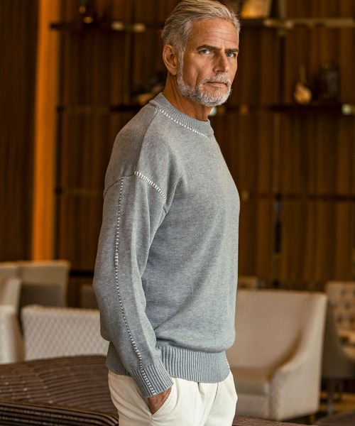 AKM Contemporary(エイケイエムコンテンポラリー)の「【WEB・直営店限定】AKM Contemporary(エイケイエムコンテンポラリー)ステッチデザイン クルーネックニット(保温性/通気性)(ニット/セーター・メンズ・ブラック/グレー・M/L/XL)」の13枚目の写真