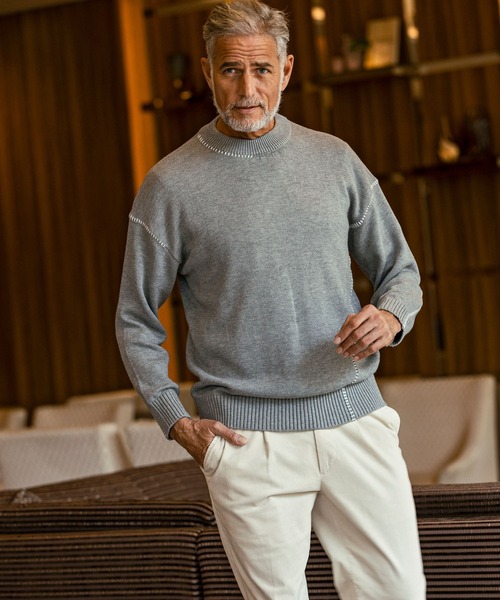 AKM Contemporary(エイケイエムコンテンポラリー)の「【WEB・直営店限定】AKM Contemporary(エイケイエムコンテンポラリー)ステッチデザイン クルーネックニット(保温性/通気性)(ニット/セーター・メンズ・ブラック/グレー・M/L/XL)」の17枚目の写真