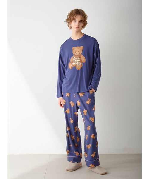 セール】【HOLIDAY】【HOMME】ベアワンポイントロンT（ルームウェア