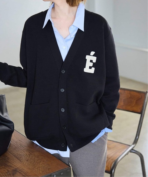 WEB限定/追加》サガラ刺繍スウェットライクニットカーディガン