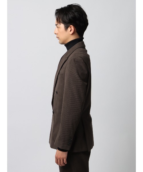 SUIT SQUARE（スーツスクエア）の「スマみえジャケット ダブルブレスト ウォッシャブル CROSS MOVA コーデュロイ（テーラードジャケット・メンズ・ブラウン・LL/S/M/L）」の5枚目の写真