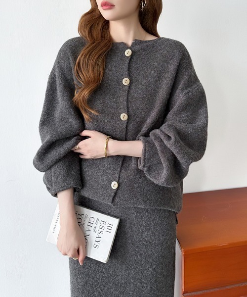 セール】前後2wayニットカーディガン ＋ ナロースカート セットアップ