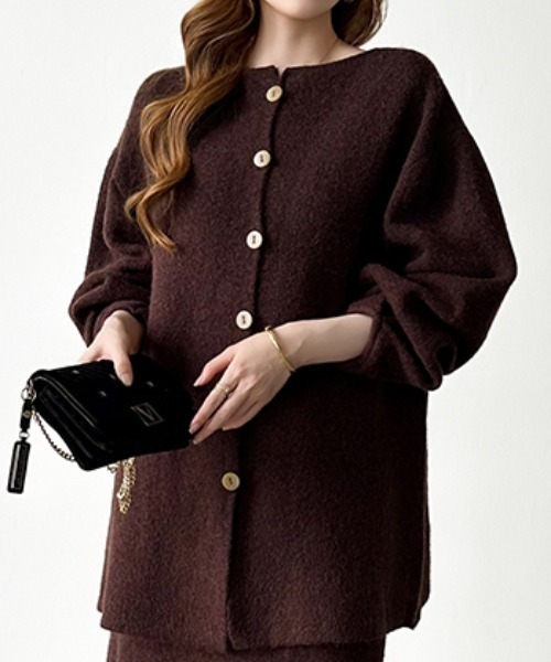 Fendi ブラック ニット長袖カーディガン・スカートセット カーディガン×スカートニットセットアップsdp8095 ブラック – [公式