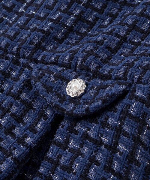 BeBe Petits Pois Vert（ベベプチポワヴェール）の「Aラインニットツイードジャンパースカート（ワンピース・キッズ・オフホワイト/ブルー系その他2・110cm/140cm/95cm/100cm/120cm/150cm/130cm）」の8枚目の写真