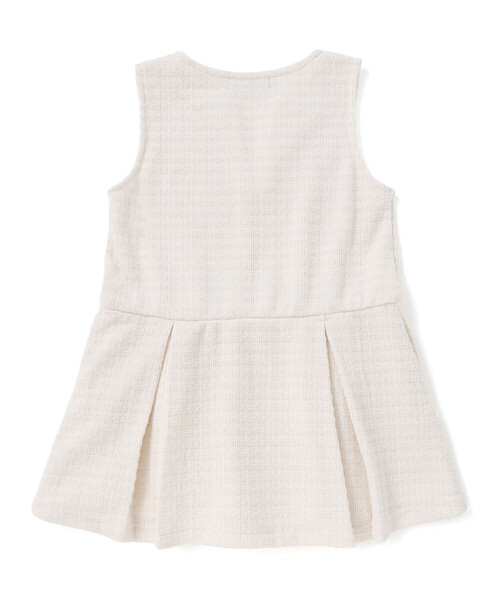 BeBe Petits Pois Vert（ベベプチポワヴェール）の「Aラインニットツイードジャンパースカート（ワンピース・キッズ・オフホワイト/ブルー系その他2・110cm/140cm/95cm/100cm/120cm/150cm/130cm）」の10枚目の写真