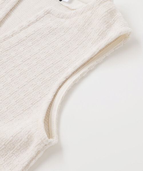 BeBe Petits Pois Vert（ベベプチポワヴェール）の「Aラインニットツイードジャンパースカート（ワンピース・キッズ・オフホワイト/ブルー系その他2・110cm/140cm/95cm/100cm/120cm/150cm/130cm）」の12枚目の写真