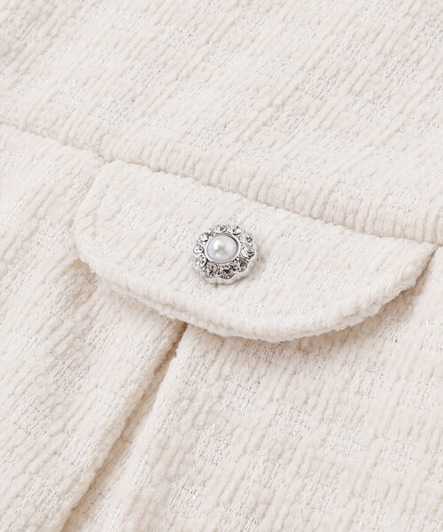 BeBe Petits Pois Vert（ベベプチポワヴェール）の「Aラインニットツイードジャンパースカート（ワンピース・キッズ・オフホワイト/ブルー系その他2・110cm/140cm/95cm/100cm/120cm/150cm/130cm）」の14枚目の写真