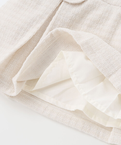 BeBe Petits Pois Vert（ベベプチポワヴェール）の「Aラインニットツイードジャンパースカート（ワンピース・キッズ・オフホワイト/ブルー系その他2・110cm/140cm/95cm/100cm/120cm/150cm/130cm）」の15枚目の写真