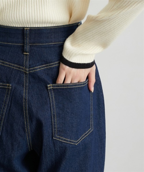 nissen(ニッセン)の「ウエスト裏ゴムデニムワイドパンツ(デニムパンツ・レディース・ネイビー/ブルー・M/L/LL)」の18枚目の写真