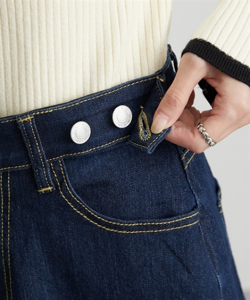 nissen(ニッセン)の「ウエスト裏ゴムデニムワイドパンツ(デニムパンツ・レディース・ネイビー/ブルー・M/L/LL)」の21枚目の写真