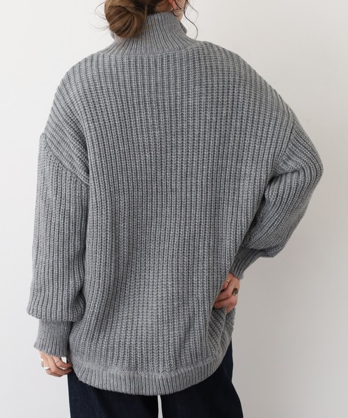 EGLANTINE(エグランティーヌ)の「EGLANTINE ニット切り替え中綿ジャケット(その他アウター・レディース・カーキ/ブラック/グレー・40)」の4枚目の写真