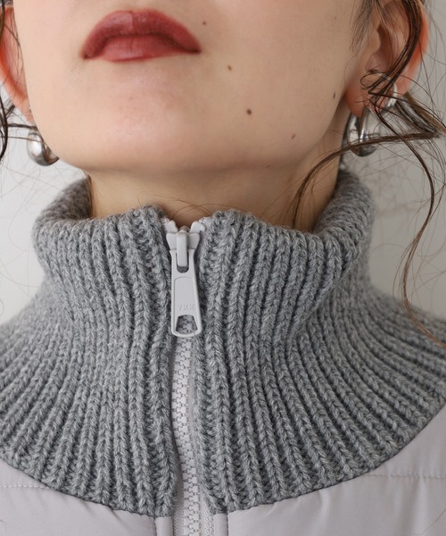 EGLANTINE(エグランティーヌ)の「EGLANTINE ニット切り替え中綿ジャケット(その他アウター・レディース・カーキ/ブラック/グレー・40)」の8枚目の写真