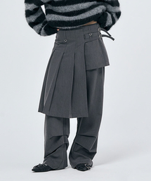 SCHISM INDUCING（スキズムインデューシング）の「ASYMMETRY SKIRT SLACKS GREY（スラックス）」