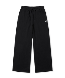 TAG WIDE SWEAT PANTS - BLACK