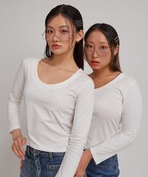 U-neck Basic T_ White