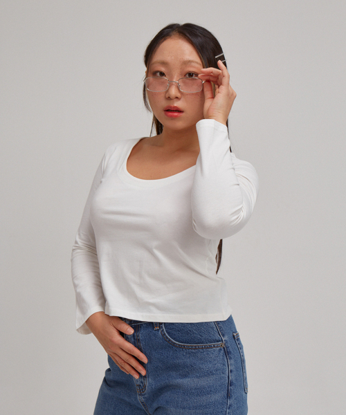 SALON DE YOHN(サロンドヨーン)の「U-neck Basic T_ White(Tシャツ/カットソー・レディース・その他・LARGE/MEDIUM/SMALL)」の6枚目の写真
