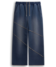 ALYSS（アリス）の「ダブルインシジョンウォッシュドデニムスウェットパンツ[ダスティブルー]（スウェットパンツ）」