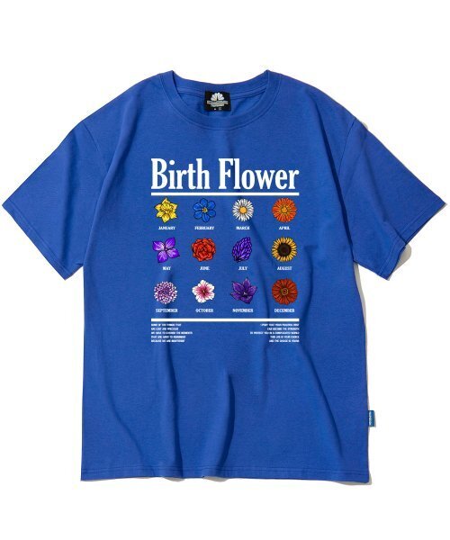 TRIPSHION(トリップション)の「バースフラワーグラフィックTシャツ - ブルー(Tシャツ/カットソー・メンズ・その他・LARGE/MEDIUM/X-LARGE)」の1枚目の写真
